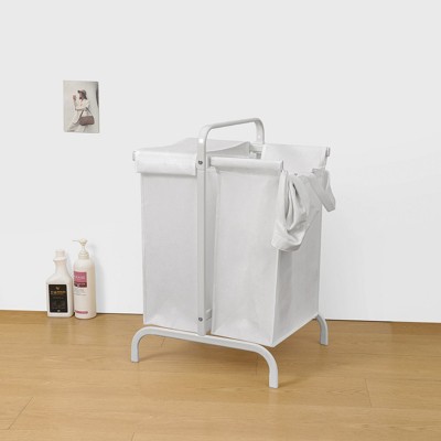 2-Tier Laundry Hamper 110L Large Oxford Clothes Basket Sorter with, Lid and Sorting Cards for Clothes & Toys Storage,Black