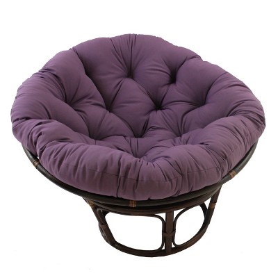 42" Rattan Papasan Chair with Solid Twill Cushion - International Caravan