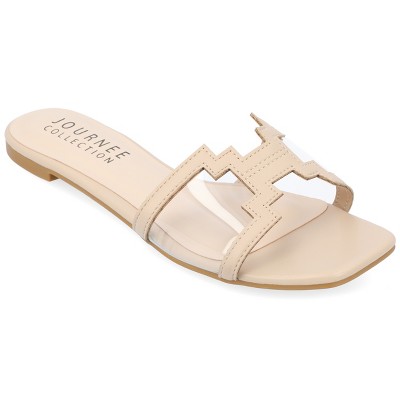 Journee Collection Women's Jamarie Slip On Slide Flat Sandals