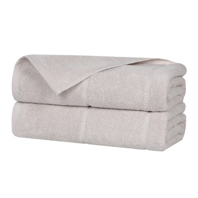 Smart Twist Viscose Cotton Blend Medium Weight Solid Thick Border Towel Set by Blue Nile Mills