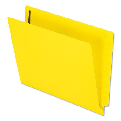 Pendaflex Colored Reinforced End Tab Fastener Folders, 0.75" Expansion, 2 Fasteners, Letter Size, Yellow Exterior, 50/Box
