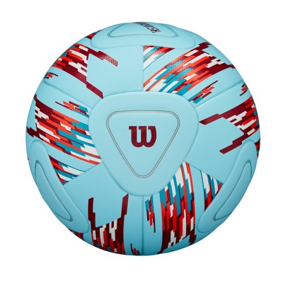 Wilson Size 5 NCAA Vanquish Soccerball - White/Blue/Red: Synthetic Leather