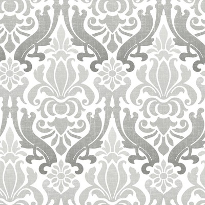 NuWallpaper Nouveau Damask Peel & Stick Wallpaper Gray: Self-Adhesive, Removable, Washable Vinyl, Classic Pattern, 30.75 Sq Ft Coverage