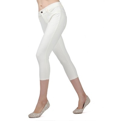 Memoi Light Ponte Cotton Blend Capri Leggings