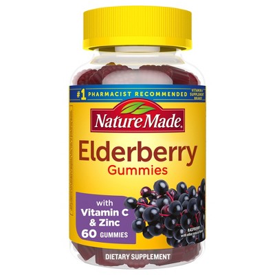 Nature Made Elderberry with Vitamin C and Zinc for Immune Support Gummies - Raspberry