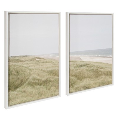 (Set of 2) Sylvie Peaceful Serene Framed Canvas by Creative Bunch White - Kate & Laurel All Things Decor