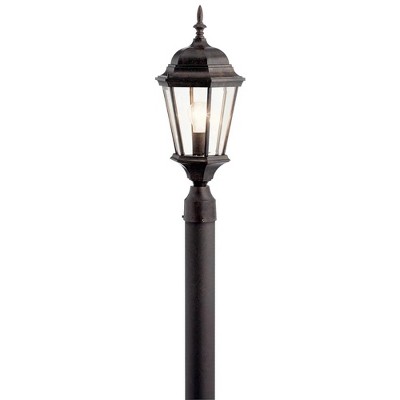 Madison 21.5" 1 Light Post Light with Clear Beveled Glass in Black