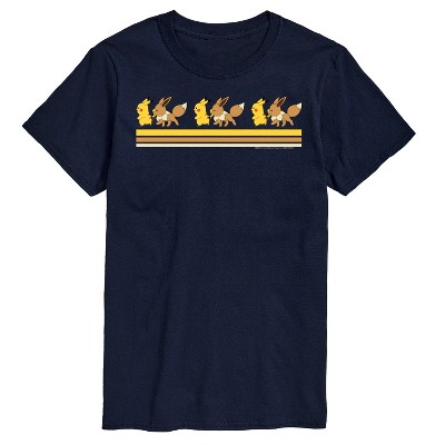 Men's - Pokémon - Pikachu Evee Retro Short Sleeve Graphic T-Shirt