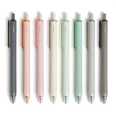 U Brands U-Eco 8ct Gel Ink Pens with Refills Essential Speckle: Refillable Aesthetic Stationery, 0.7mm Black Ink