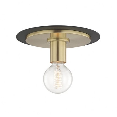 Mitzi Milo 1 - Light Flush Mount in  Aged Brass/Black