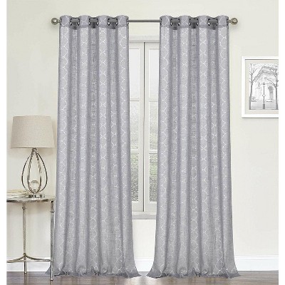 GoodGram 2 Pack: Metallic Geo Semi Sheer Grommet Window Curtain