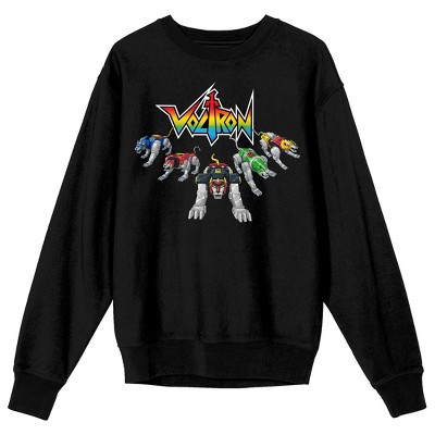 Voltron Lion Force Robots Crew Neck Long Sleeve Black Unisex Adult Sweatshirt