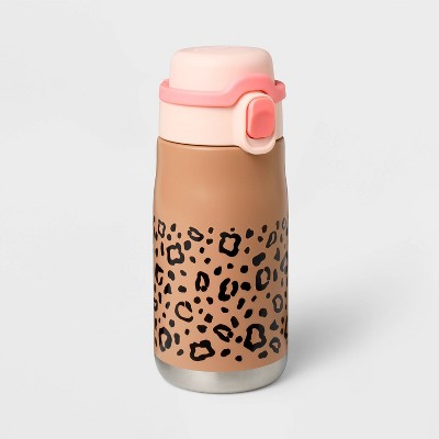 14oz Water Bottle - Cat & Jack™ Leopard: Portable Drinkware, Stainless Steel