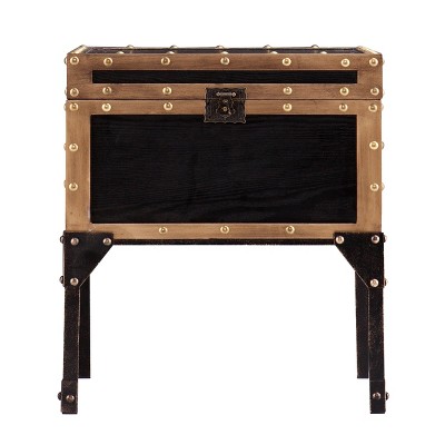 Drifton Travel Trunk End Table - Black - SEI