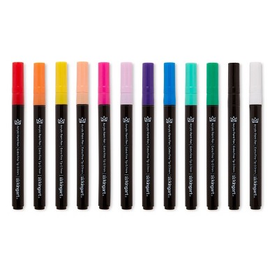 KINGART Pro Paint Pens Extra Fine Tip, 12 Colors