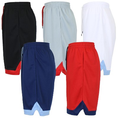 Jump Start Men's Premium Active Moisture Wicking Workout  Mesh Shorts With Trim