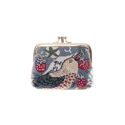 Signare USA Strawberry Thief Grey Frame Purse for Coins