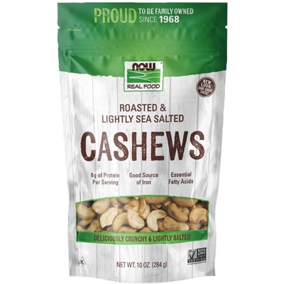 Cashews Roasted and Salted by Now Foods  -  10 oz Bag