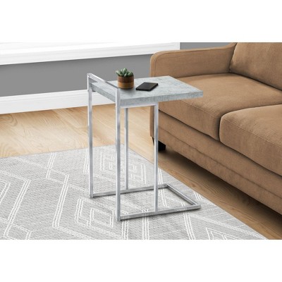 Sapphtopaz Modern C-Shaped End Table with Chrome Metal Base & Handle Coffee Table with Rectangular Top Sofa Side Table for Living Room,Bedroom