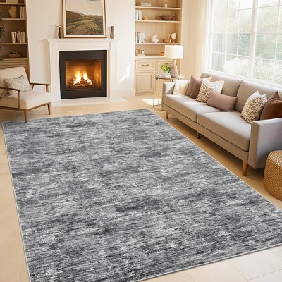 Washable Area Rugs for Living Room, Non-Slip Modern Abstract Rug for Bedroom, Low Pile Stain-Resistant Soft Contemporary Neutral Carpet