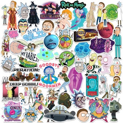 Rick and Morty Sticker Variety 50 Count Vinyl Large Stickers Variety Pack