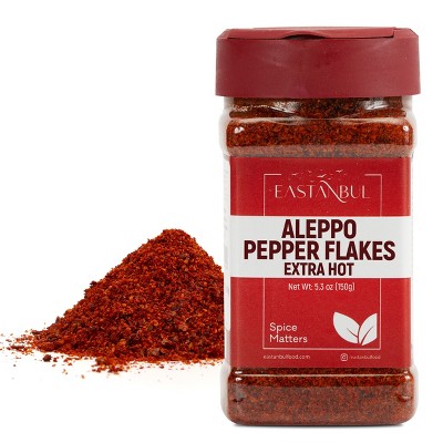 Eastanbul Aleppo Pepper (Extra Hot), Pul Biber, Turkish Red Pepper Flakes, Crushed Turkish Red Biber Flakes, 5.3oz