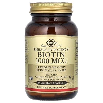 Solgar Biotin, 1,000 mcg, 250 Vegetable Capsules