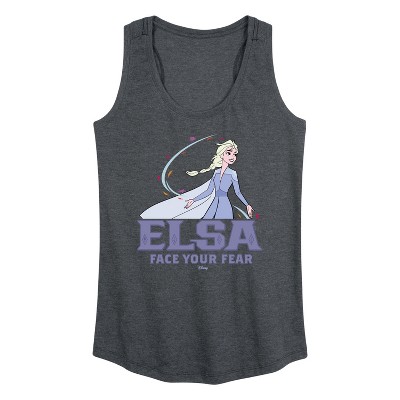 Women's - Frozen 2 - Elsa Face Your Fear Graphic Racerback Tank