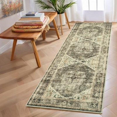 Vintage Rugs for Living Room Bedroom Floral Medallion Washable Area Rug