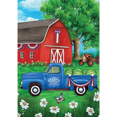 Sunshine Barn Summer Garden Flag Farm Fresh Pickup 18" x 12.5" Briarwood Lane