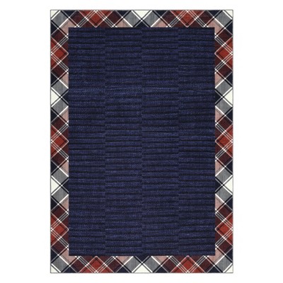 Modern Bordered Living Room Bedroom Area Rugs, Washable Soft Non Slip Throw Carpet for Dining Room, Foldable Thin Mat