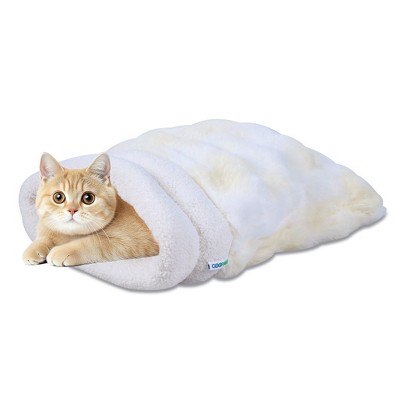 GOOPAWS 4-in-1 Cat Sack Bed Cave - Self Warming Pet Sleeping Bag for Cats & Small Dogs