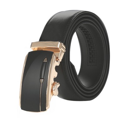 INSPIRE CHIC Men Business Leather Dress Automatic Buckle Adjustable Rachet Belt Width 1 1/2"