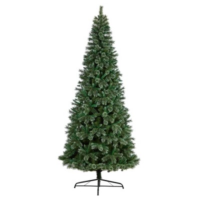Nearly Natural 10-ft Wisconsin Slim Snow Tip Pine Artificial Christmas Tree with 1652 Bendable Branches