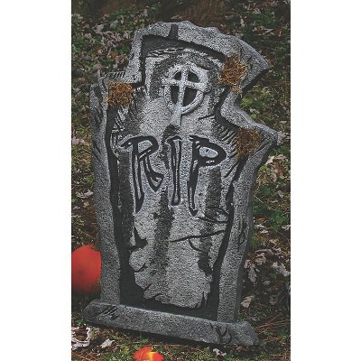 Fun World 22-inch Mossy R.I.P Tombstone Decoration