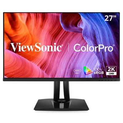 ViewSonic VP2756A-2K 27 Inch IPS QHD 1440p Monitor with Advanced Ergonomics, 100% sRGB Rec 709, Pantone Validated, 90W USB C, HDMI, USB, and