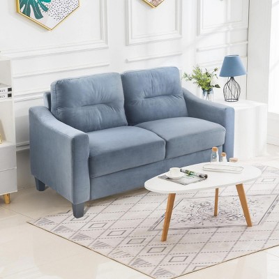 INFURNIC Sofas Comfortable Sectional Couch Plush Cushions Modern Design Sturdy Frame for Living Room Bedroom Office, Grey, 54.3"*29.1"*34.4"