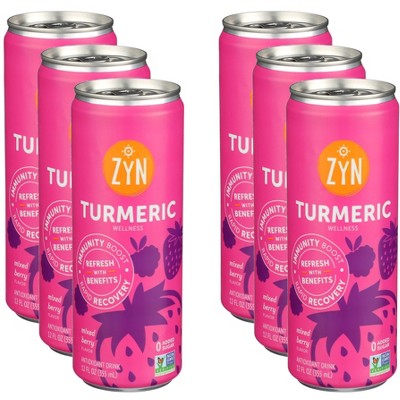 Zyn Mixed Berry Turmeric Wellness Drink - Pack of 6 - 12 fl oz
