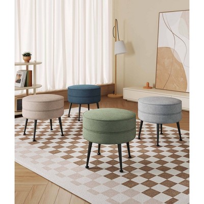 Manhattan Comfort Set of 4 Bailey Polyester Blend Upholstered Ottoman