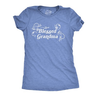 Womens Blessed Grandma T Shirt Funny Grandmother Appreciation Nana Graphic Novelty Tee - Crazy Dog Women's T Shirt Gift for Grandma