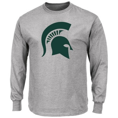 NCAA Michigan State Spartans Men's Big & Tall Long Sleeve Gray T-Shirt