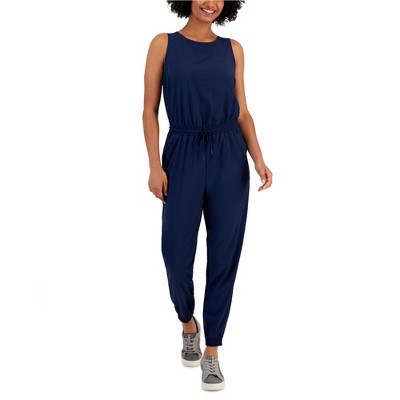 Ideology Womens Drawstring Waist Jumpsuit