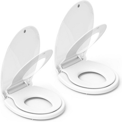 Whizmax 2 Packs Toilet Seat with Toddler Seat Built in, Potty Training Toilet Seat Fits Both Adult and Child, with Slow Close and Magnets