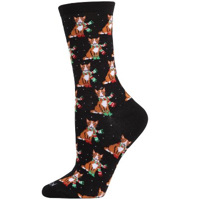 Memoi Women's Cozy Cat Holiday Crew Socks