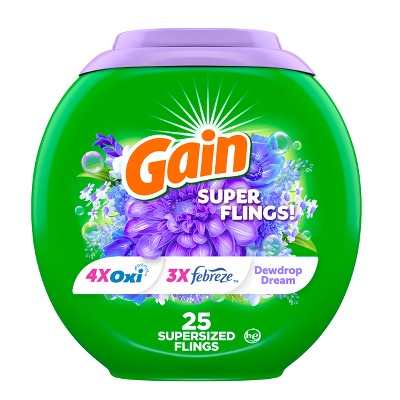 Gain Flings Dewdrop Dream HE Compatible Relax Laundry Detergent Soap Pacs