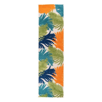 World Rug Gallery Tropical Floral Indoor/Outdoor Area Rug:  Weather-Resistant,  Low Pile,  Machine Made