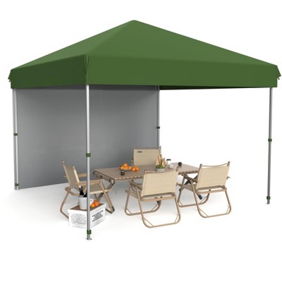 10x10 Pop Up Canopy Tent Outdoor Canopy with Removable Sidewalls Heavy Duty Commercial Instant Tent Shelter (1-Sidewall)