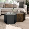 23.62''W Retro Hexagonal Coffee Table Multi-Purpose Side Table/End Table 4W - ModernLuxe - 3 of 4