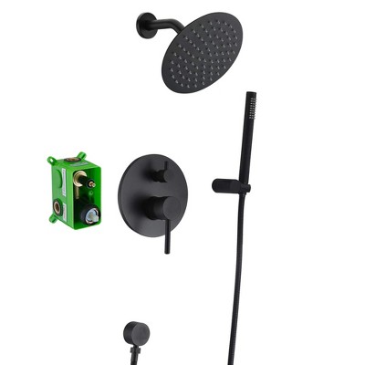Sumerain Matte Black Shower Fixture, Shower Faucet Set,  Shower System with Rain Shower and Handheld