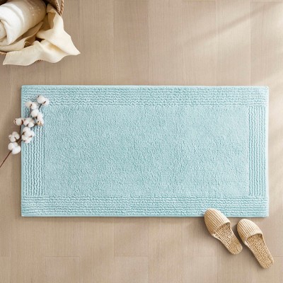 100% Cotton Solid Heavy Weight Fabric Reversible Bath Rug, Premium Touch Quick-Dry Plush Bath Rug for Indoor Use